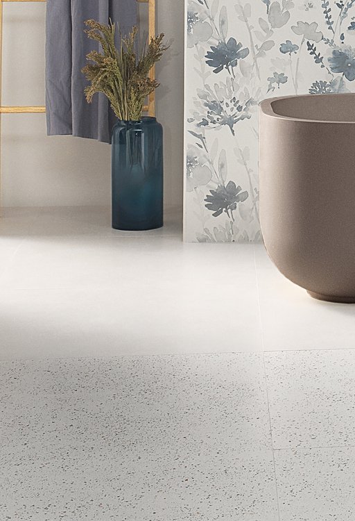 Imagen de ambiente , realizada con baldosas de la colección: MILANO MOOD – BLANCO