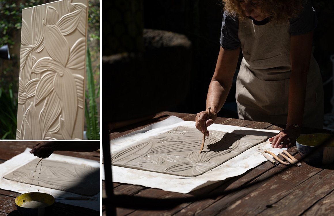Imagen de ambiente , realizada con baldosas de la colección: MATERIA BRILLANTE – Verde
