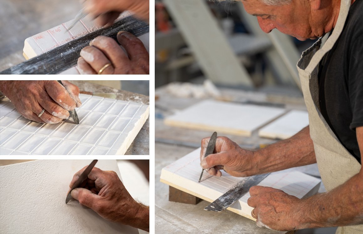 Imagen de ambiente , realizada con baldosas de la colección: MATERIA CLASSICA – NEGRO