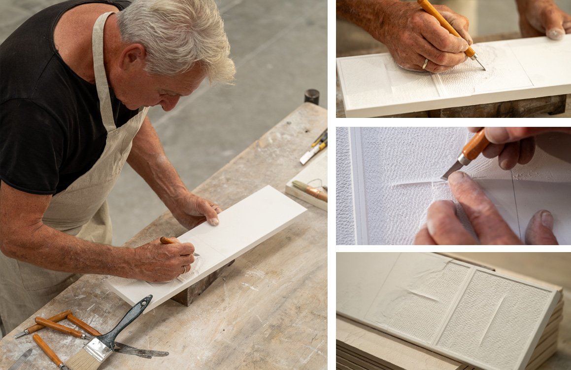 Imagen de ambiente , realizada con baldosas de la colección: MATERIA CLASSICA – BLANCO