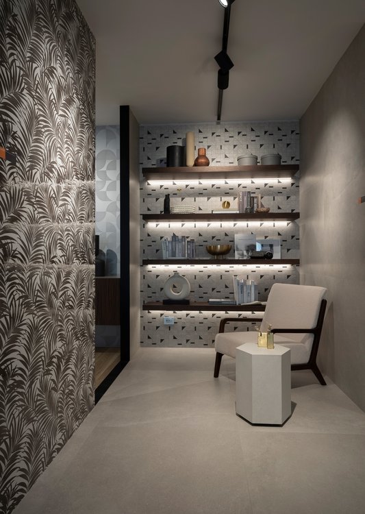 Imagen de ambiente , realizada con baldosas de la colección: MILANO MOOD – BLANCO