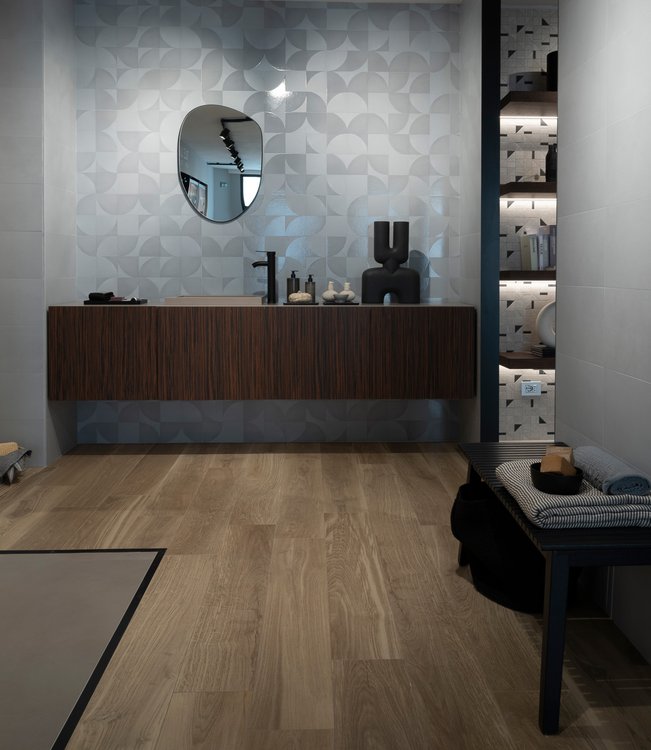 Imagen de ambiente , realizada con baldosas de la colección: MAT&MORE – Azzurro