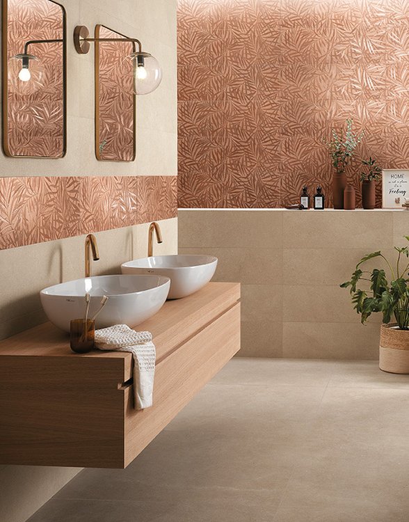 Room view , created with tiles from the collection: DECO&MORE – Beige, Brown